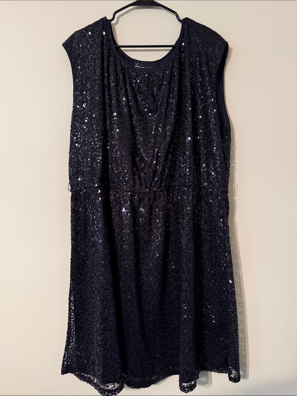 Lane Bryant Black Sequin Sleeveless Cocktail Dress